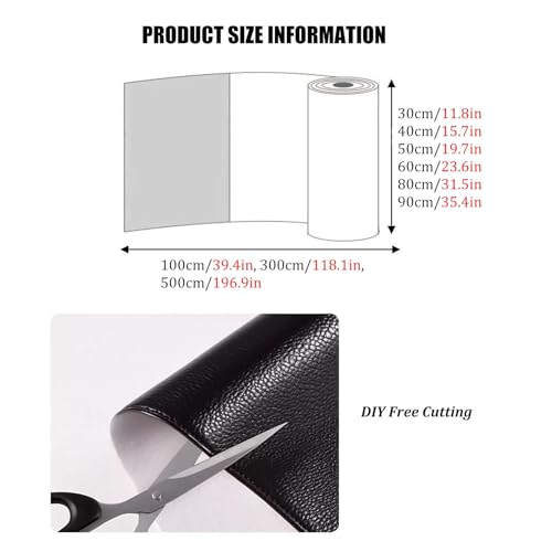 Fabric Adhesives ﻿Self Adhesive Leather Repair Patch for Couch Car Seats Furniture Upholstery, Dark Gray Leather Tape Strong Adhesion(35.4x196.9in)