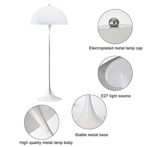 COOBATG Mushroom Modern Semi-Circular Floor Lamp - White Acrylic Round Shade for Living Room & Bedroom
