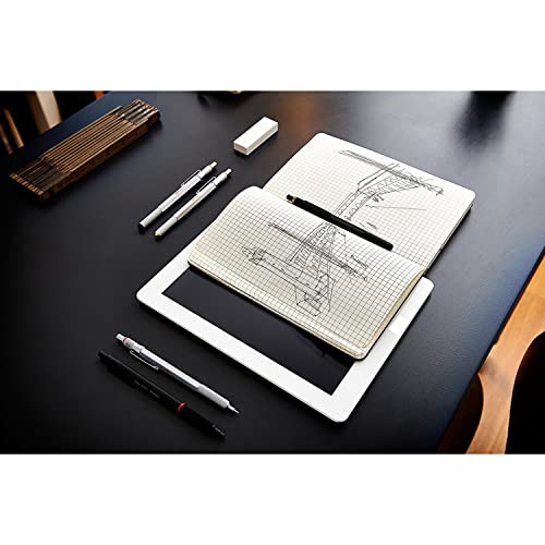 Rotring 600 Full-Metal Body Mechanical Pencil, 0.7mm, Black - For Precise Ruler-Based Drawing