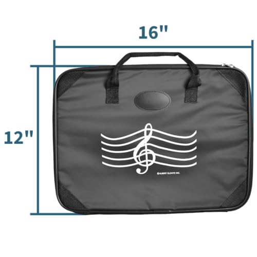 Music Treble Clef Briefcase/Maroon Double Zipper Waterproof Nylon Case