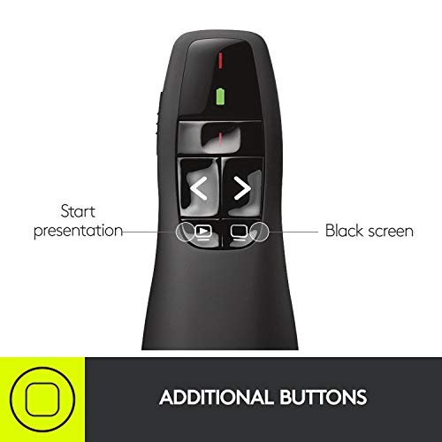 Logitech Wireless Presenter R400 USB A PowerPoint Clicker with Laser