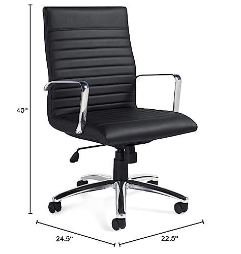 Offices To Go Global OTG Faux Leather Executive Chair, Black (OTG11730B)