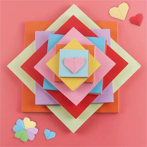 Colored Cardstock 500Pcs Double Sided Folding Origami Paper Scrapbooking Materialle Cardstock For Card Making Wish DIY Jewelry Tools(25cmx25cm)