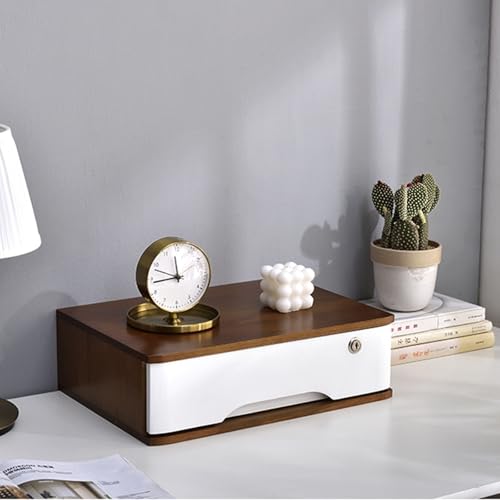 ntumLeap Rustic Solid Wood Desk File Cabinet with Lock,1/2/3/4 Drawer Stylish Storage Box for Office/Home/School Supplies,Chest,C-1 Layer