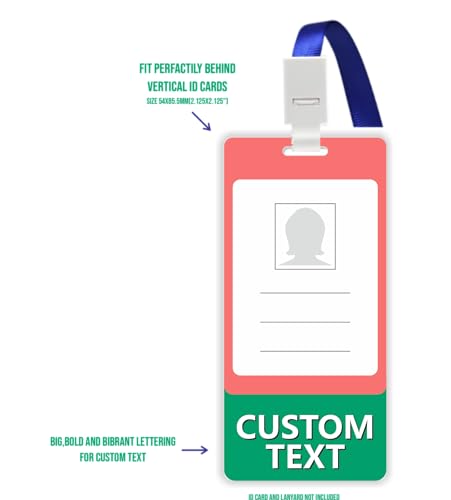 CONTYTOOLS Bulk Custom Badge Buddies Tan Vertical Badge Buddy ID Backer Cards (100 Pack) - Double Sided Print - Durable and Water Resistant Badge Buddy Ideal for Nurses, Doctors