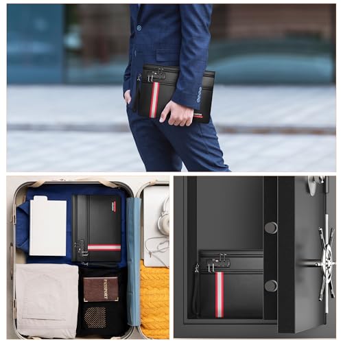 HONTOM 6400℉ Fireproof Document Bag with Lock 12-Layer Upgraded Material