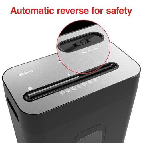 Staples 12-Sheet Cross-Cut Paper Shredder, Quiet, Anti-Jam, Black