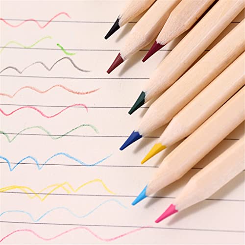YUANQING Professional 12 Colors Natural Wood Colored Pencils Colorful Student Drawing Pencil School Office Supplies(174mm 12 colors)