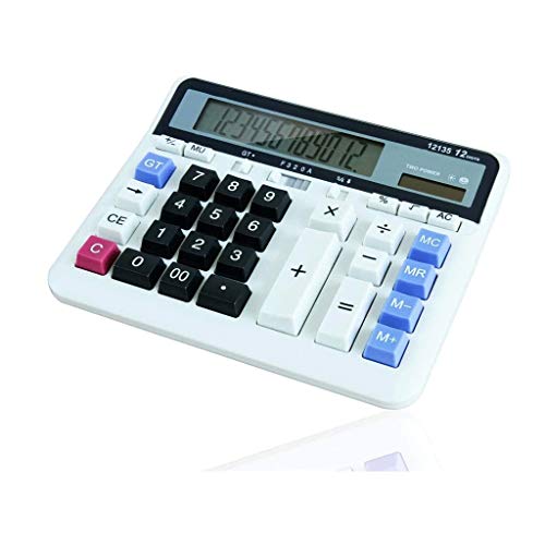Calculator,12 Digit Solar Battery Basic Calculator,Solar Battery Power with Large LCD Display Office Calculators