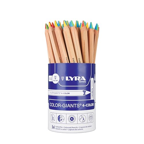 LYRA Color Giants 4-Color Wooden Hexagonal Thick Natural 6.3mm Lead 4 Colours