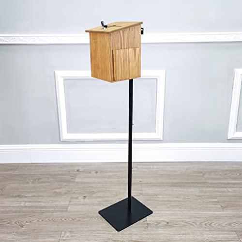 FixtureDisplays® MDF Metal Donation Box Floor Stand Lobby Foyer Tithes & Offering Suggestion Collection Ballot Box 11065+12151