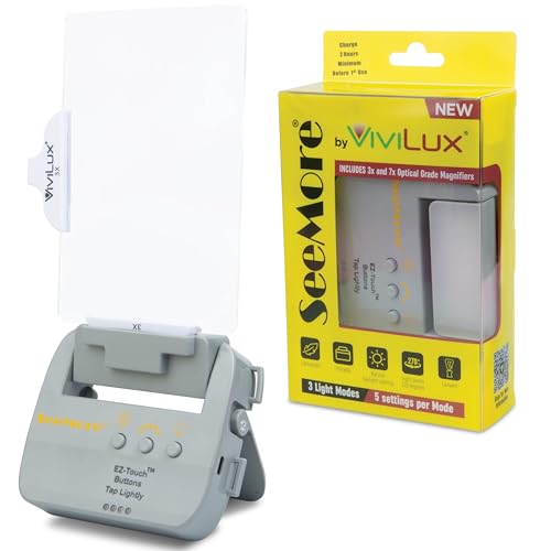 ViviLux SeeMore Wearable LED Magnifier Neck Light, 3X & 7X Lens, Hands-Free