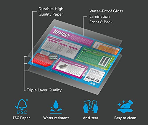 Systems & Network Posters - Set of 7, Extra Large, 33" x 23.5", Laminated