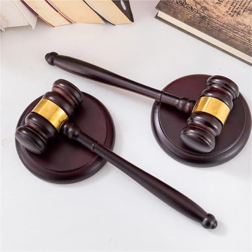 2sets Desk Accessory Wooden Gavel and Sound Block Set for Lawyers Judges Chairmen of The Board Auction Club Presidents