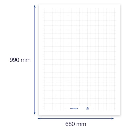 Franken U-ActLine Flipchart Pad, 5 x 20 Sheets, Reversible Recycled Paper, 80 g/m², 68 x 99 cm, ZUF2180