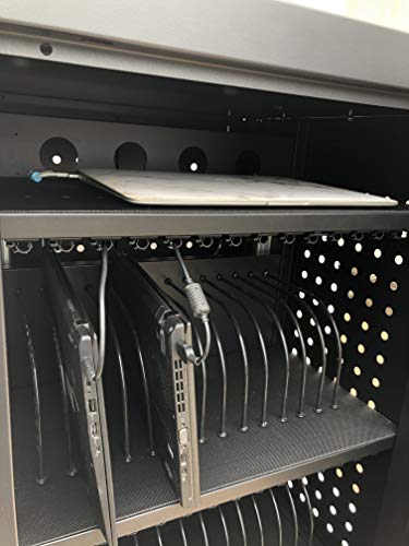 ALT Technology 30-Bay Mobile School Charging Cart Station for Chromebook, Tablet and Laptop Computer with Power Strip Included, Accommodate Up to 14" Laptops, Assembly Required 1001 Black