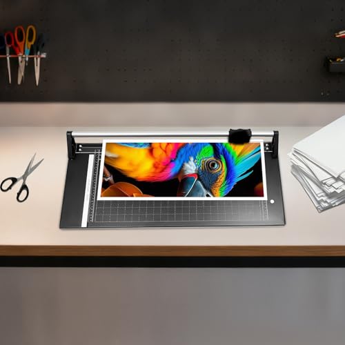 Paper Trimmer, 24 Inch Rotary Paper Cutter, Manual Precision Paper Cutter Trimmers with Angle Scale & Smooth Cutting for Photo Paper, Cardstock, Office Paper, Precision Paper