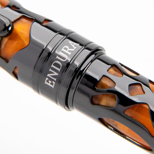 Conklin Endura Deco Crest Fountain Pen in Orange with Rose Gold Accents – Medium Nib, Refillable Luxury Writing Instrument
