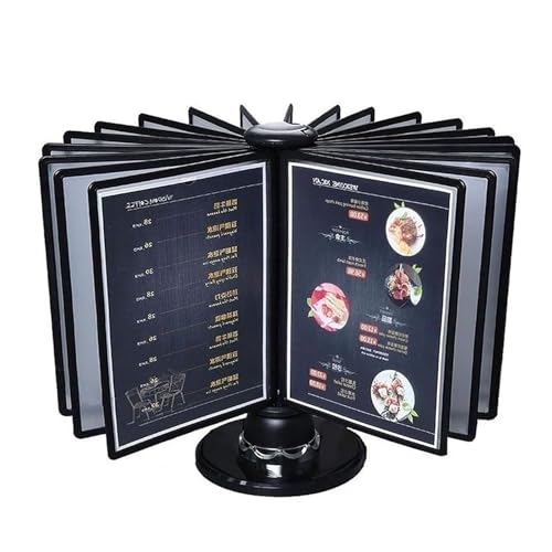 NIKAIDD Desk Reference Organizer - Rotatable Desktop Reference System, 20 Double-Sided Panels, 40 Sheet Capacity, Catalog Display Rack, Letter-Size, for Office/Home Display and Storage A4 Documents
