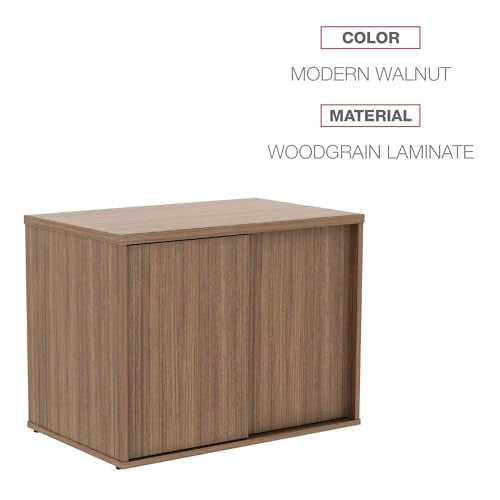 Alera ALE Open Office Low Storage Cabinet Credenza, 29 1/2 x 19 1/8x 22 7/8, Walnut