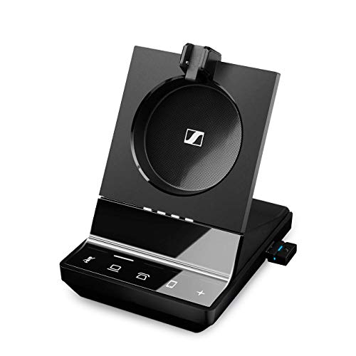 Sennheiser SDW 5066 (507024) - Double-Sided (Binaural) Wireless Dect Headset for Desk Phone Softphone/PC & Mobile Phone Connection Dual Microphone Ultra Noise Cancelling, Black