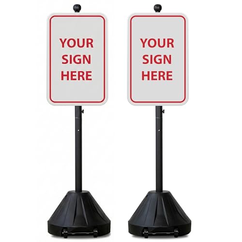 Grip N Tip 60" Heavy Duty Steel Portable Sign Holder, Black, 2 Pack