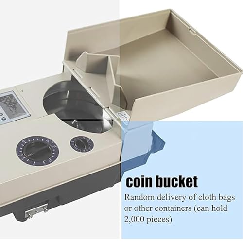 Automatic Coin Counter and Sorter, Money Counting Machine Coin Sorting Machine, 1500 Coins/Minute Counting Speed, 2000 Coins Hopper Capacity For Most Coins
