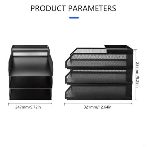File Organizer 3 Tiers Office Filing Trays Paper Storage Letter Tray Desk Organiser Supplies