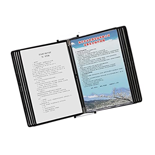 10-Page 20 Sheets Metal Wall Hanging Flip Display Folder For A4 Paper(Black)