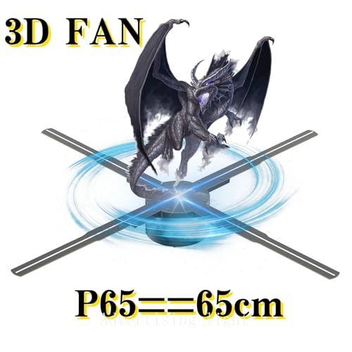 65/42CM 3D Hologram Projector Fan Advertising Display Logo Light Led Sign Holographic Lamp Projectors Christmas Party Supplies(65cm)
