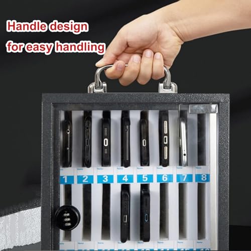 Cell Phone Lock Box, Steel Password Lock Mobile Phone Storage Cabinet, Cell Phone Storage Box, Mobile Phone Safe for Classroom, Gym Office(19.5x21x48cm)