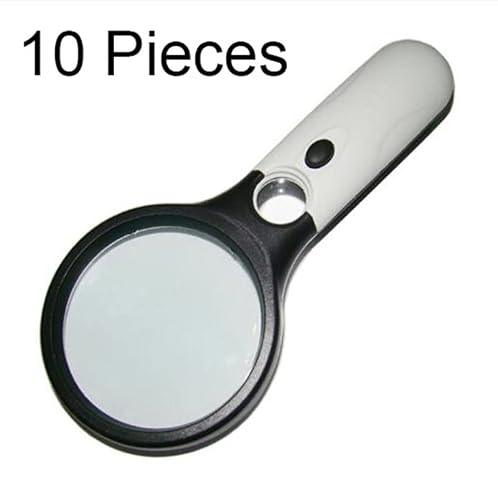 EUQKKWLOY Handheld Digital Microscope Accessories Handheld 3X 45X Illuminated Magnifier Microscope Magnifying Glass with 3 Led Microscope Accessories