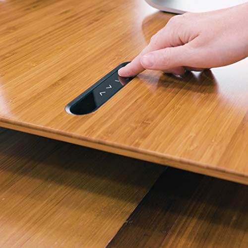 UPLIFT DESK - E7 Electric Standing Desk Converter, White Base, Natural Rubberwood Worksurface (Dual Monitor)