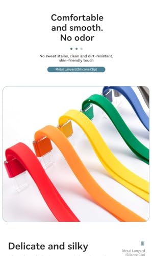 100pack Advanced Lanyard, Soft Silicone Neck Strap with Aluminum Alloy Buckle, Durable ID Badge Holder (red100pack)
