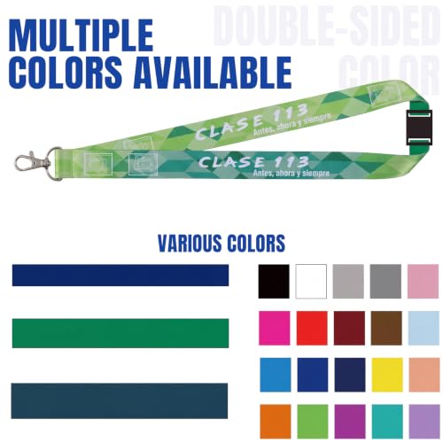 GSJJPROMO Custom Lanyards Bulk 50-5000PCS with Logo, Text, Name or Photo, Personalized Neck Lanyards for ID Badge Holder, Office, School, Business, Events, Teachers