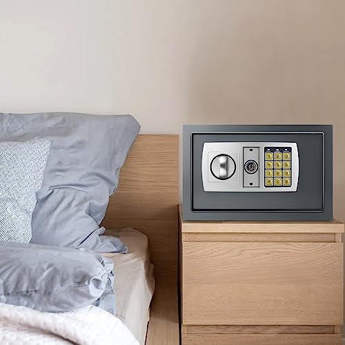TBLOTYD Electronic Digital Safe Box Volume for Home Hotel Security with 2 Locking Bolts/Black/Gray 8.5L ，Black-Gray 8.5L