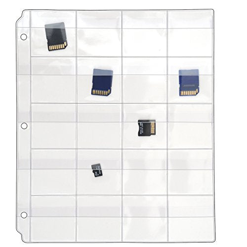 StoreSMART - 20 Pocket 3-Ring Binder Pages with Flaps - SD/Memory Cards - 10-Pack - VH1173F-10