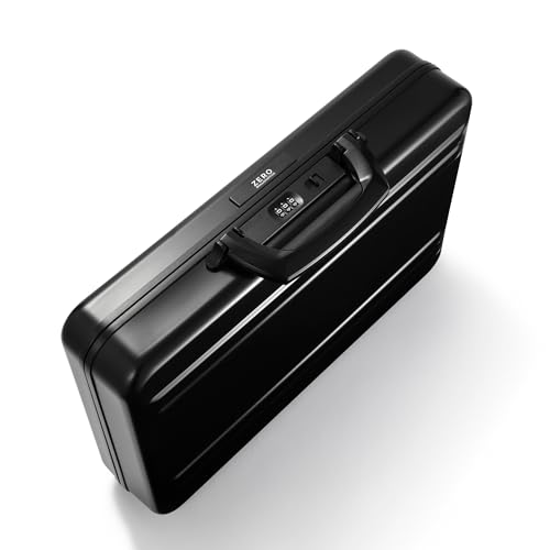 ZERO Halliburton Slim Aluminum Attaché | Small Attaché Case BLACK