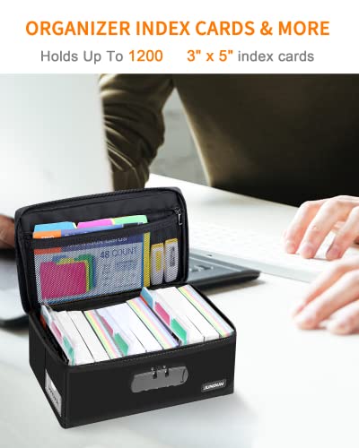 JUNDUN Index Card Holder with 48 Pieces 3x5 Inch Index Card Dividers
