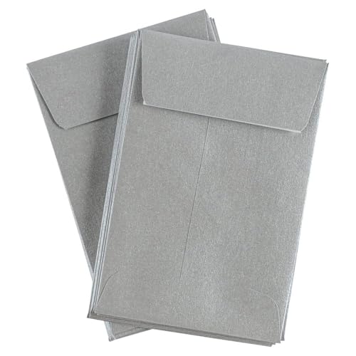 LUXPaper #4 Coin Envelopes | 3'' x 4 1/2'' | Silver Metallic | 80lb. Text | 1,000 Qty