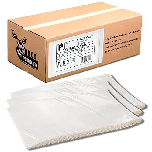 300 Pack 7"x10" Shipping Label Sleeves – Clear Self-Adhesive Packing Slip Pouches, Waterproof Packing List Envelopes – Ideal for Shipping Documents, Mailing Labels, Invoices & Packing Slips