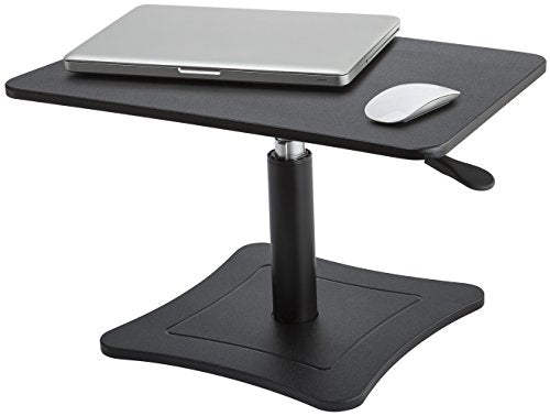 Victor High Rise Laptop Stand - Height Adjustable Workstation with Gas Strut Lift, Durable Wood Surface, 21" x 13" x 12" to 15.75", Black