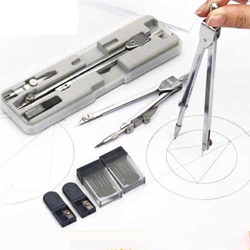 MENGKK Drafting Compasses Drafting Drawing Compass Lead Core Math Geometry Circles Tool Durable Supplies