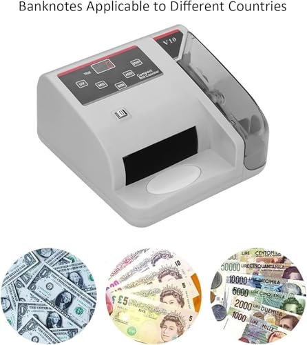 Acivirdde Portable Mini Money Counter, Currency Bill Detection & Counterfeit Detection, for Foreign Banknotes, Accurate Financial Equipment