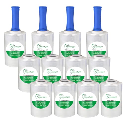 APEXATYPE Plastic Shrink Wrap Roll for Moving, 5" x 1200' -12 Rolls
