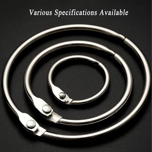 Binder rings Loose Leaf Metal Rings, 40Pcs DIY Book CardsSmall Memo Card for School, Home, Office, Ring(21mm)