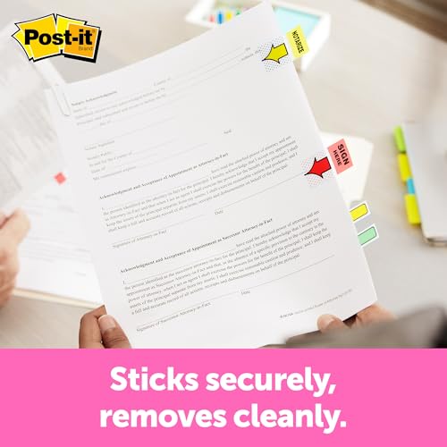 Post-it Notarize Flags, 1 in Wide, Yellow 24 Pack, Model 680-NZ2