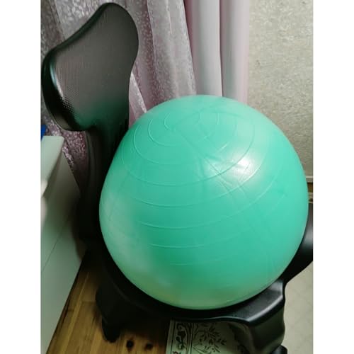 Rolling Exercise Ball Chair with Pump, Ergonomic Yoga Ball Office Chair for Office Pregnancy, Desk Chair for Posture Improvement/Core Training(F)
