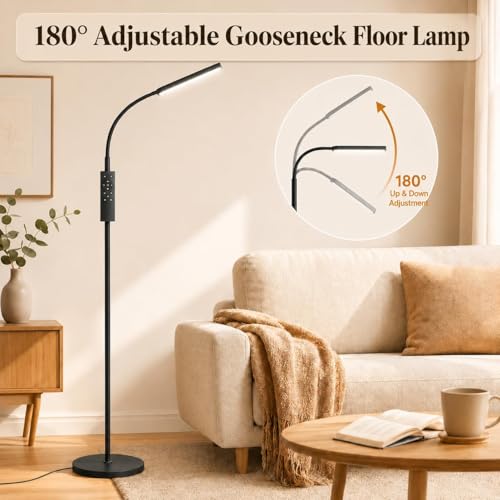 Wio-Mio Floor Lamp, 15W/1000LM Bright LED Floor Lamp with Stepless Dimming
