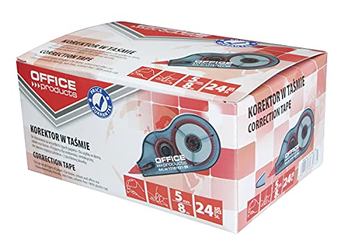 OFFICER PRODUCTS Correction Tape Mouse, 24 Pieces, 8 m x 5 mm, White, Correction Mouse